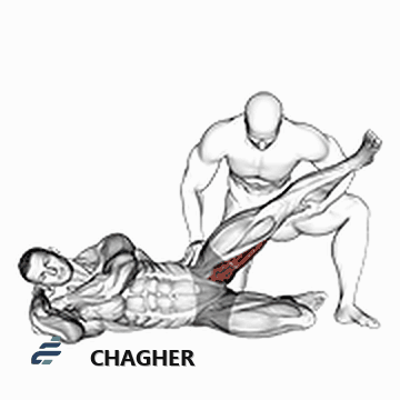 کشش adductor خوابیده جانب با کمک‌دار