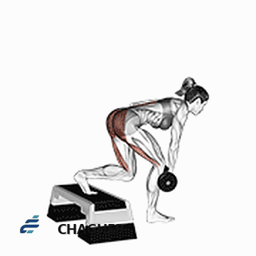ددلیفت stepbox تکیه‌گاه تک‌پا با دمبل