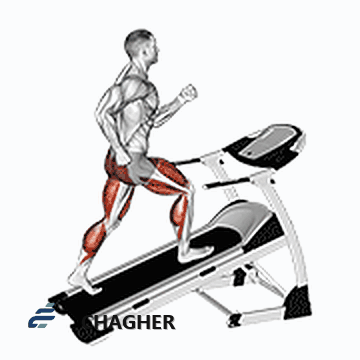 راه‌رونده روی treadmill بالا سینه با دستگاه اهرمی