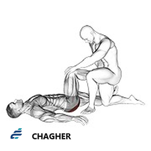 کشش glutes خوابیده با کمک‌دار