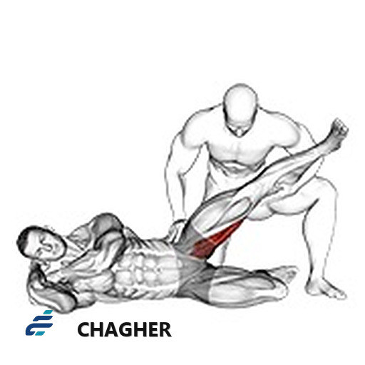 کشش adductor خوابیده جانب با کمک‌دار