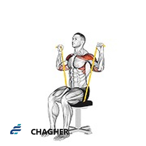 پرس سرشانه نشسته با کش مقاومتی
